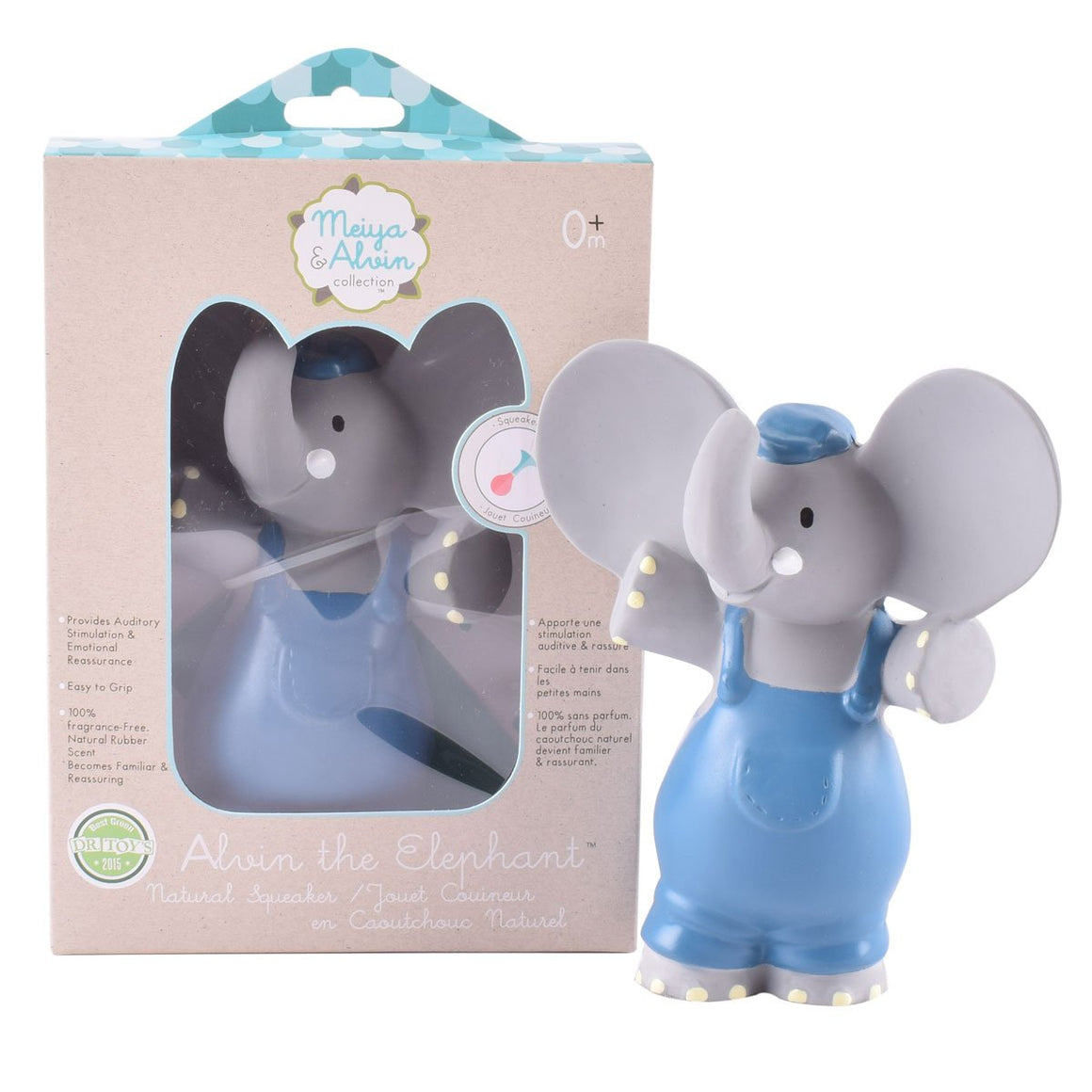 Alvin the Elephant all Rubber Baby Squeaker - Tikiri Toys
