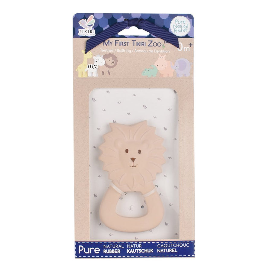 Lion  - Natural Rubber Baby Teether - Tikiri Toys