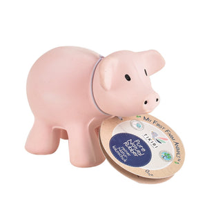 Pig - Natural Rubber Baby Rattle & Bath Toy - Tikiri Toys