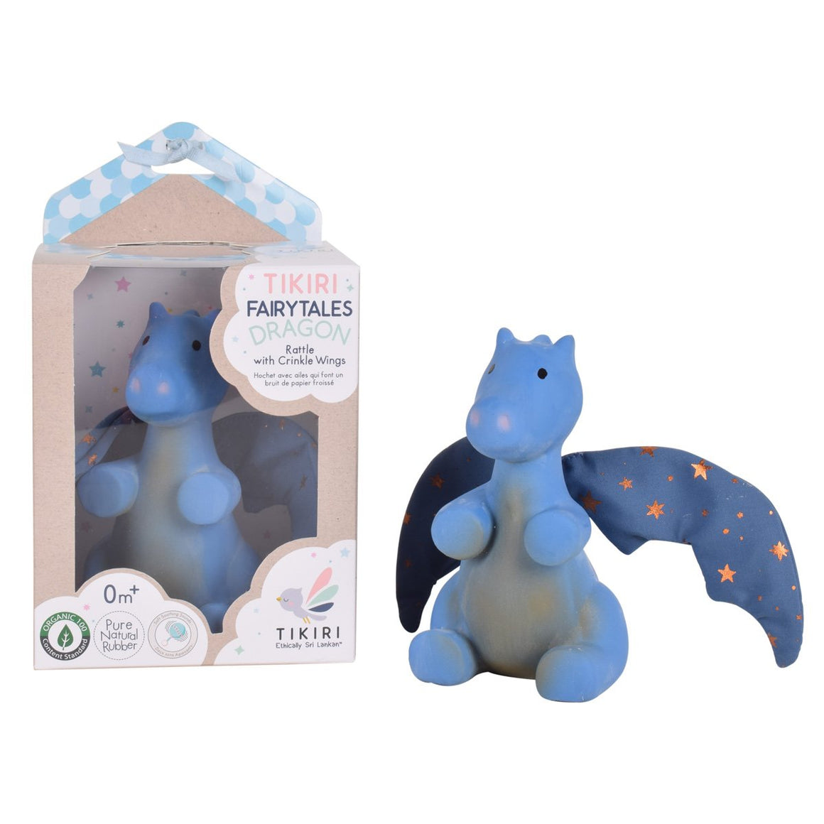 Midnight Dragon Rubber Baby Rattle - Tikiri Toys